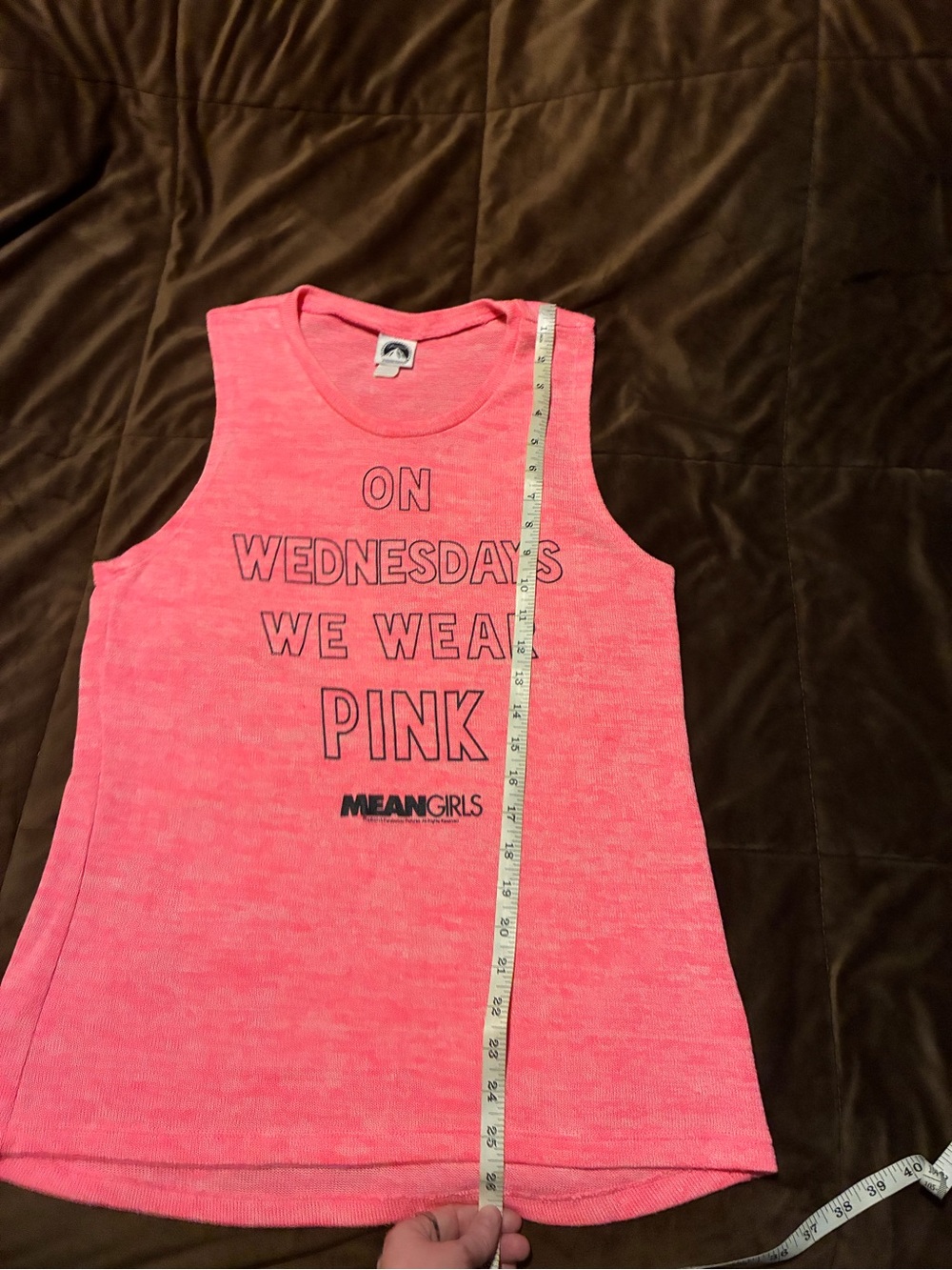 Mean Girls Pink Graphic Tank Top - 'On Wednesdays We Wear Pink', size large
